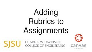 How to add a rubric to your Canvas Assignments [upl. by Nnylarak]