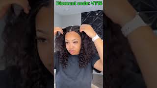 GLUELESS Lace Closure Wig Installation The SECRET to Water Wave Hair [upl. by Hgielrahc]