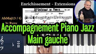 Cours daccompagnement jazz Comment enrichir les accords de main gauche au piano Tutoriel [upl. by Zara]