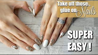 DIY QUICK amp EASY WAY TO TAKE OFF quotGLUE ONquot NAILS WITHOUT DAMAGING YOUR NATURAL NAILS [upl. by Qirat]