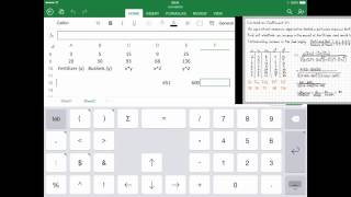 iPad Excel to Calculate the Correlation Coefficient [upl. by Raynor547]