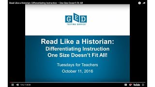 Read Like a Historian Differentiating Instruction – One Size Doesn’t Fit All [upl. by Suhpoelc354]