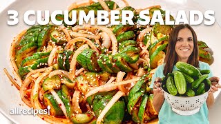 I Made 3 Cucumber Salads Creamy Marinated and Asian  Allrecipes [upl. by Lilybelle]