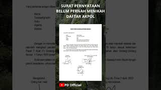 surat pernyataan belum pernah menikah pendaftaran AKPOL shorts [upl. by Onid]