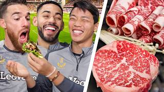 Wolves Players try Korean BBQ for the first time [upl. by Belinda]