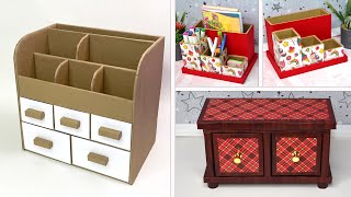 Home storage  How to make a desk organizer  Cardboard ideas [upl. by Norrat752]