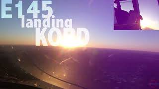 Sunset Landing  Embraer E145 Cockpit  OHare KORD [upl. by Osrock]