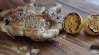 Butterflied BBQ Chicken with lemon mustard and parsley [upl. by Ashien]