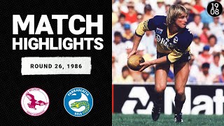 Manly Sea Eagles v Parramatta Eels  Round 26 1986  Classic Match Highlights  NRL [upl. by Lowery]