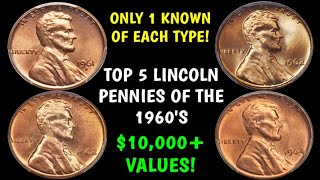 TOP 5 1960s Lincoln Pennies Worth A Fortune  Only 1 Known Of Each Date [upl. by Phebe916]