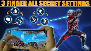 3 Finger All Secret Settings⚡🔥 3 Finger Custom Hud Free Fire 3 Finger Super Movement Custom Hud [upl. by Drallim]