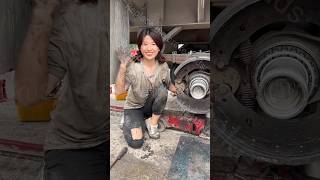 Replace the brake pads for the truck driver RepairCar AutoRepairPeople shorts [upl. by Naitirb637]