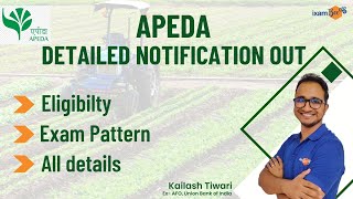 APEDA Recruitment 2023  Detailed Notification  AM amp AGM  Salary 55k to 75k  BY Kailash Sir [upl. by Auqenaj]