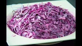 Rotkohl  Rotkraut Salat Rezept mit Mayonnaise und Schmand [upl. by Aenahs814]