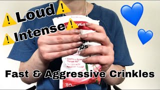 ASMR Fast and Aggressive CRINKLE SOUNDS 🤤💙 no talking Part 1 [upl. by Nrublim]