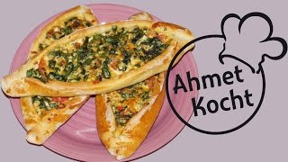 Rezept Pide mit Spinat und Mozzarella  AhmetKocht  türkisch kochen  Folge 115 [upl. by Atinuaj611]