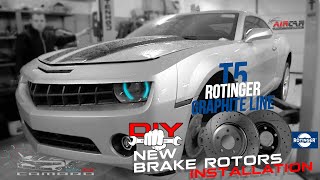 Wymiana tarcz hamulcowych na ROTINGER T5 CAMARO5thGEN Drilled Slotted Vent ROTINGER Brake Rotors [upl. by Einnob235]