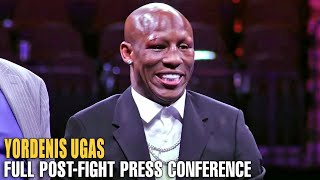 A HAPPY YORDENIS UGAS SPEAKS ON HOW HE BEAT MANNY PACQUIAO  FULL POST FIGHT PRESS CONFERENCE [upl. by Ahsinut414]