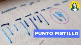 Punto Pistillo  tutorial ricamo a mano  punti da ricamo [upl. by Britte17]