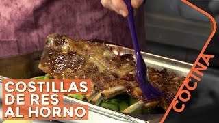 Costillas de Res al Horno  Receta de Cocina [upl. by Annaujat969]