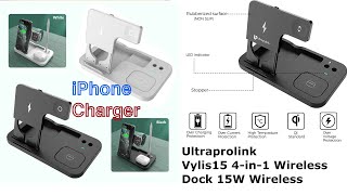 Wireless charger for Apple iWatch  iPhone  4in1 Wireless Dock 15W Wireless Charger gizmohub22 [upl. by Asilanom]