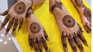 Holi Special Gol Tikki Mehndi Design  Arabic Flower Mehendi Design  Easy Bridal Mehndi Design [upl. by Kinney]