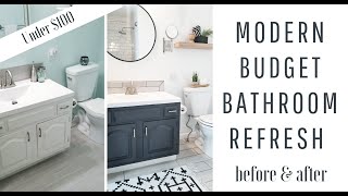 HOME DIY  30 BATHROOM VANITY MAKEOVER  MODERN SMALL BATHROOM [upl. by Aekahs]