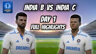 Duleep Trophy  INDIA B VS INDIA C Full Highlights Day 1  NEON RV 7 [upl. by Obellia856]