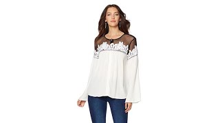 LaBellum by Hillary Scott Blouse with Illusion Lace [upl. by Nomrac]