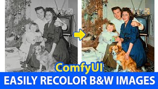 ComfyUI  Easily transform your black amp white photos into colored images [upl. by Erialcyram442]