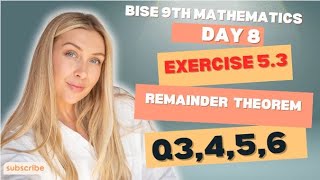 FactorizationRemainder TheoremBISE9thMathematicsChapter 5 Exercise 53Q3456 [upl. by Leshia]