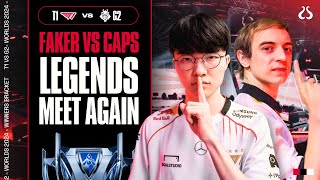 LS  FAKER VS CAPS LEGENDS MEET AGAIN  WINNER TO KNOCKOUTS G2 vs T1 [upl. by Atnauqahs]