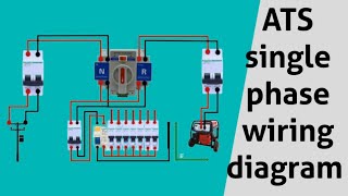 ATS single phase wiring aur ats generator connection diagram [upl. by Iralav]