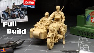 Academy Zündapp KS 750 German WWII Motorcycle  Full StepbyStep Build [upl. by Gough]