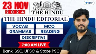 23 November 2024  The Hindu Analysis  The Hindu Editorial  Editorial by Vishal sir  Bank  SSC [upl. by Noyrb]