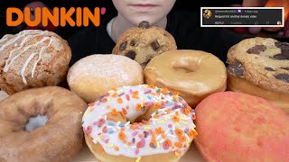 ASMR Dunkin Donuts NEW Watermelon Donut amp Chocolate Chunk Cookie Maple Frosted Coffee Cake Muffin [upl. by Oravla]