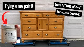 SATISFYING Dresser Makeover  Easy Modern Farmhouse Furniture DIY  Trying Melange ONE Paint [upl. by Schuler]