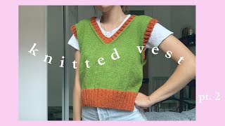 knit vest tutorial 💕 pt 2 step by step [upl. by Camilla]