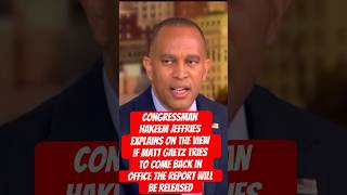 Congressman Hakeem Jeffries The View If Matt Gaetz Tries To Come Back The Report Will Be Released [upl. by Cuthbert]