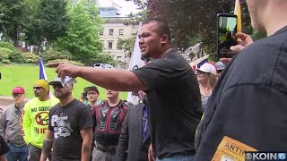 Patriot Prayer Antifa clash multiple arrests [upl. by Ytsrik473]