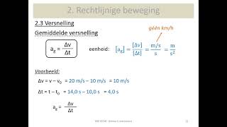 mechanica  gemiddelde versnelling en ogenblikkelijke versnelling [upl. by Ybab664]