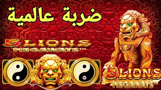 5 LIONS MEGAWAYS BIG WIN 😱🤑 تابع لنهاية الفيديو [upl. by Dorsey]