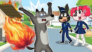 Gray Wolf’s House on Fire  Sheriff Papillon Dobermann to the Rescue  Funny Labrador Story [upl. by Colt948]