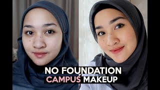 Makeup Kampus Tanpa Foundation  Maybelline One Brand Tutorial  Kiara Leswara [upl. by Orlanta186]