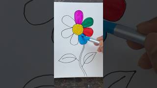 DIY Rainbow 🌈 Flowers 🌼😱 Art art shorts ytshorts creative diy kids [upl. by Gipson222]