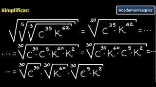 Radicación con Expresiones Algebraicas Ejercicio 5 [upl. by Akcire]