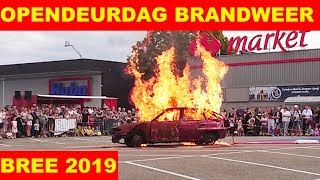 Opendeurdag Brandweer Bree 2019  Demonstratie Blussen Brandende Auto 22 September 2019 [upl. by Savitt803]