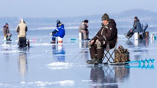 Amazing Giant Fish Fishing Skill in the ice river  Amazing Fish Catching Net Under Ice I Never Seen [upl. by Akemihs]