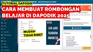 CARA MEMBUAT ROMBONGAN BELAJAR DI DAPODIK 2025 YANG BENAR [upl. by Lerraj]