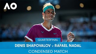 Denis Shapovalov v Rafael Nadal Condensed Match QF  Australian Open 2022 [upl. by Mackenie63]